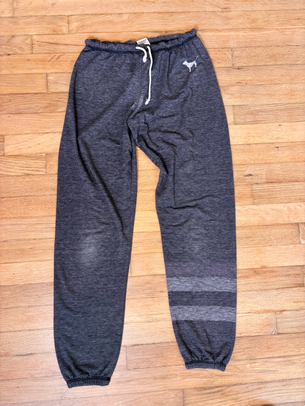 XS Victorias Secret PINK Gray Drawstring Lightweight Joggers Sweatpants